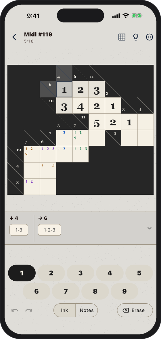 A Kakuro puzzle in the newspaper board style, set in newsprint and ink