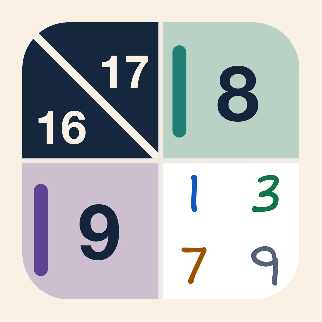 The Kakuro Haven app icon, a kakuro grid with clue sums and pencilled digits